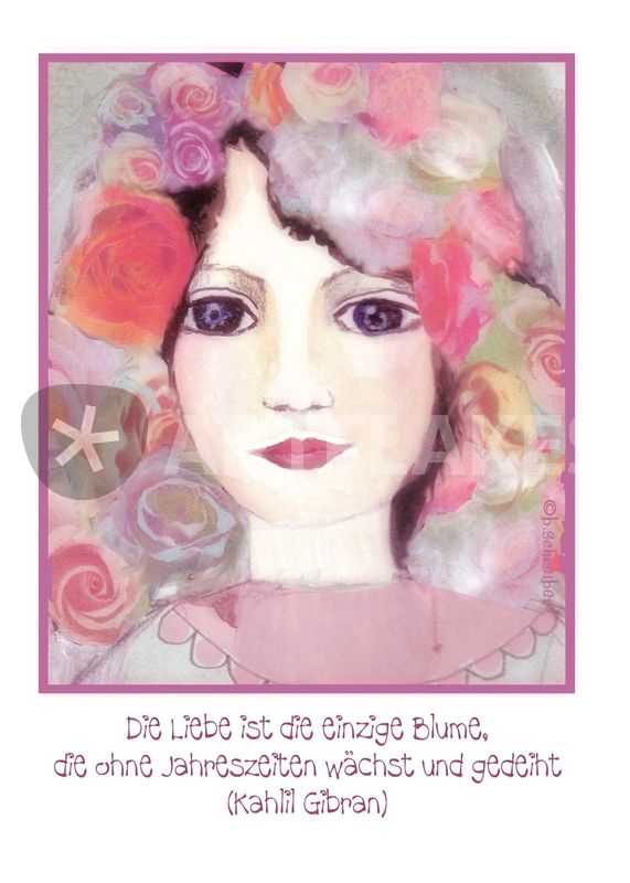 "Liebe und Rosen" Malerei als Poster und Kunstdruck von barbara schreiber ...
