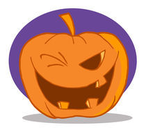 Halloween Pumpkin Character Winking 