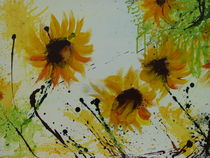 Sonnenblumen in Acryl von Ismeta  Gruenwald