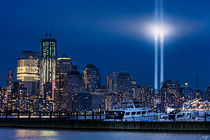Ground Zero Tribute Lights and the Freedom Tower by Chris Lord