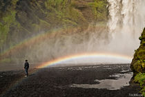 Rainbow over waterfall by Federico C.