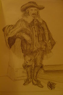 Rembrandt study Full length person painting von Ben Johansen