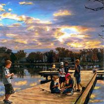 Boys on The Dock by Randy Sprout