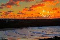 Sunset over the Gannel, Cornwall von Louise Heusinkveld