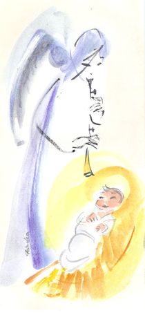Child Jesus and Angel by Ioana  Candea