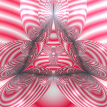 Striped Wada Fractal in Red by Frank Siegling