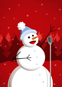 Happy-singing-snowman-christmas-poster