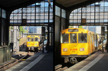 the urban railway comes 2 photo collage - die s-bahn kommt 2 Foto Collage von Ralf Rosendahl