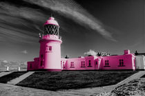 Pink Lighthouse of St Ives by Rob Hawkins
