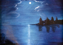 Moonlit Lake by Judy Hall-Folde