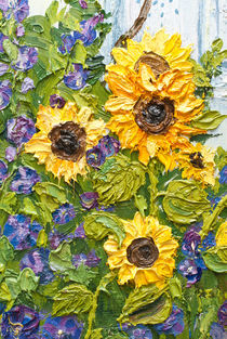 Sunflowers oil painting von Olha Shtepa