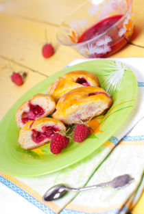 Pastry with red cherry