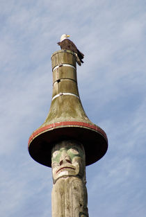 Eagle and Totem Pole by John Mitchell