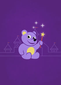 Purple Cartoon Teddy Bear Fairy von Boriana Giormova