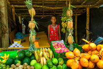 Tropischer Verkaufsstand mit Früchten von Gina Koch