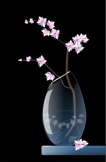 Vase with pink flowers von Tim Seward