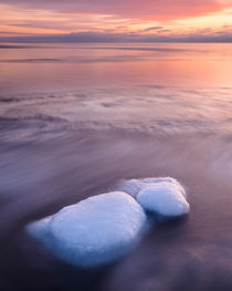 Icy stones at sunset by Mikael Svensson