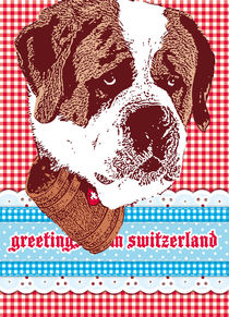 san bernardo with patterns "greetings from switzerland" by unikum Silvia Ringgenberg / Barbara Flückiger