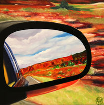 New Mexico, Desert Rear View Mirror by Barry Weatherall