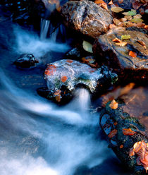 Autumn river with ice covered rocks von Intensivelight Panorama-Edition