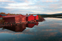 Boathouses at sunset by Intensivelight Panorama-Edition