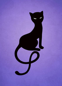 Purple Gracious Evil Black Cat by Boriana Giormova