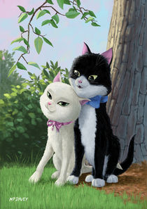 two romantic cats in love by Martin  Davey