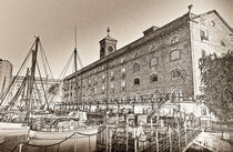 St Katherine's Dock London sketch by David Pyatt