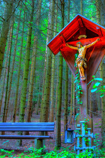 Jesukreuz im Wald von Gina Koch
