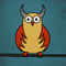 Funny-cartoon-horned-owl-poster