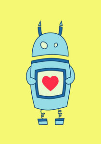 Cute Clumsy Robot With Heart by Boriana Giormova