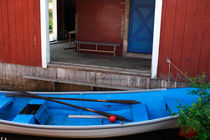 Red wooden boat houses von Intensivelight Panorama-Edition