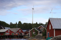 Wind turbines in a fishing village von Intensivelight Panorama-Edition