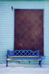 blue bench by Priska  Wettstein