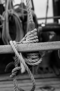 Belaying pin on a sailing ship - black and white by Intensivelight Panorama-Edition