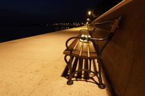 Bench at the sea - night time by Intensivelight Panorama-Edition