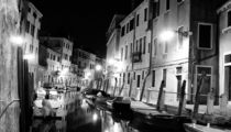 Venice at night II BW (Via Montin) by Tyrone Castelanelli