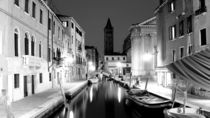 Venice at Night I BW (Piazza San Barnaba) by Tyrone Castelanelli
