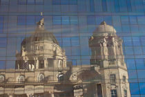 Port of Liverpool building reflected  by illu