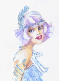 Roaring 20s girl watercolor by Jera RS