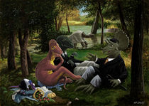 The Luncheon on the Grass with dinosaurs von Martin  Davey