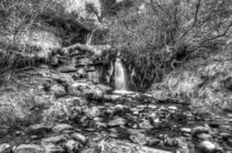 Beacons Waterfall in Monochrome by David Tinsley