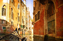 Beautiful water street - Venice, Italy. Photo in old color image style. by Serhii Zhukovskyi
