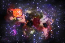 Abstract fantastic space storm and nebula  background von Serhii Zhukovskyi