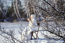 woman in winter forest von evgeny bashta