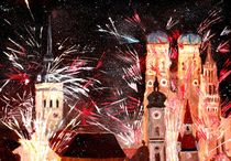 München Silvester Feuerwerk  von M.  Bleichner
