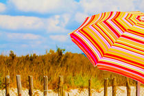 italian beach with umbrella by Leandro Bistolfi