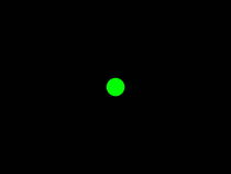 A green circle on a black background by Pauli Hyvonen