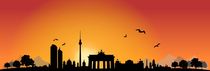 Urban Skyline of Berlin Sunrise von simpline
