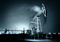 Oil Rig at night. by evgeny bashta